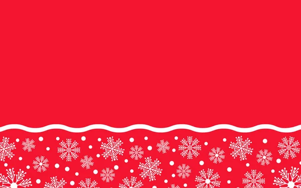 Fond Géométrique Rouge Avec Bande Blanche Ondulée Motif Flocons Neige — Image vectorielle