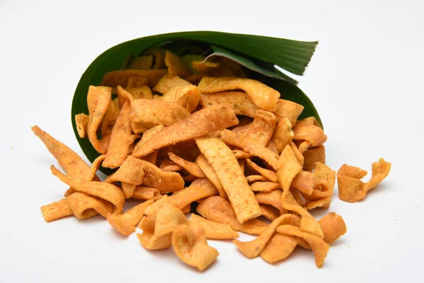 Kerala Snack Pakkavada Vagy Szalag Pakoda Sült Snack Népszerű Banánlevél — Stock Fotó