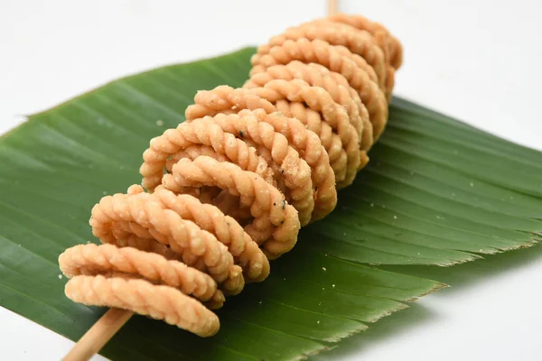 Kerala Snack Rizs Murukku Sós Chakli Chakali Sült Snack Banán — Stock Fotó