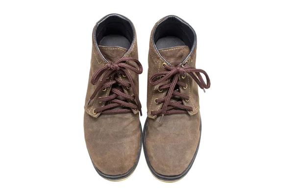Sapatos Couro Isolado Fundo Branco — Fotografia de Stock