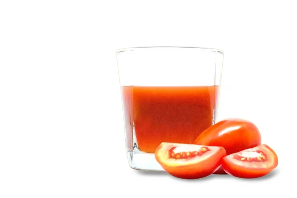 Jugo Tomate Aislado Fondo Blanco — Foto de Stock