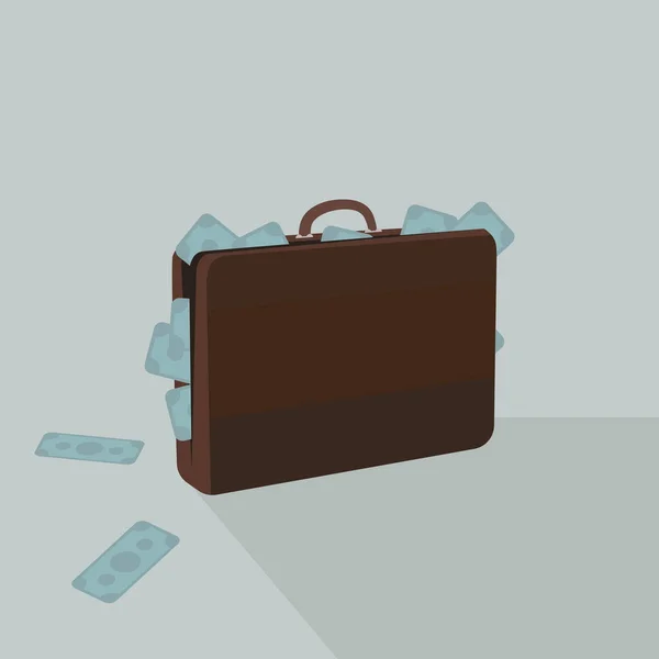 Una Bolsa Llena Ilustración Dinero — Vector de stock