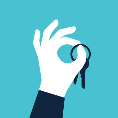 Bir dizi anahtar illüstrasyonunu tutarken.