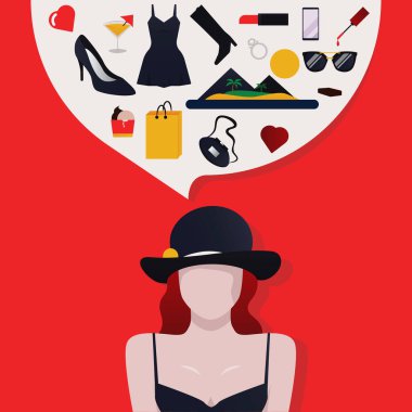 Genç kadın ihtiyacı olan şeyleri düşünüyor..