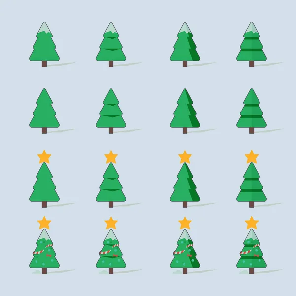 Árbol Navidad Vector Iconos Conjunto — Archivo Imágenes Vectoriales