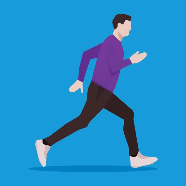 Manlig Idrottsman Löpning Illustration — Stock vektor
