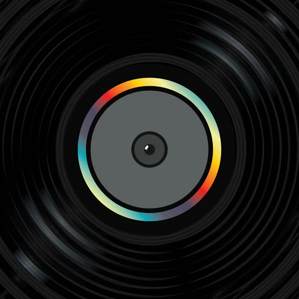 Horní Pohled Ilustraci Vinylového Záznamu — Stockový vektor