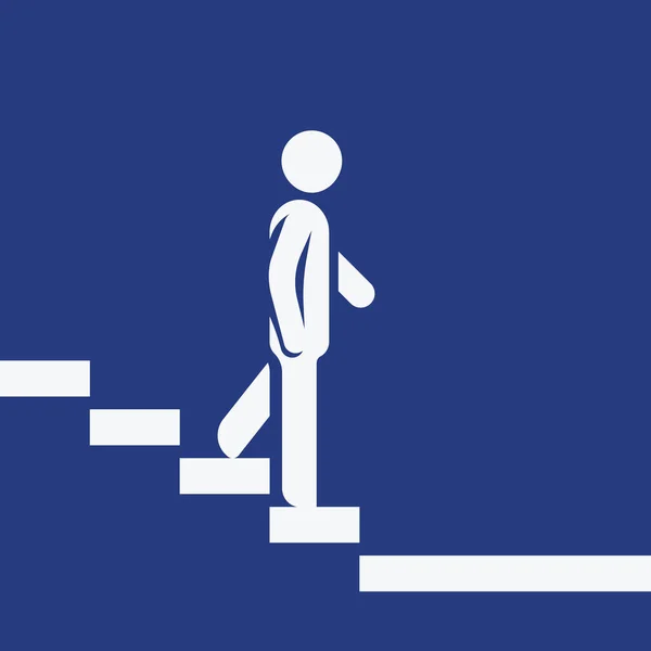 Hombre Bajando Las Escaleras — Vector de stock