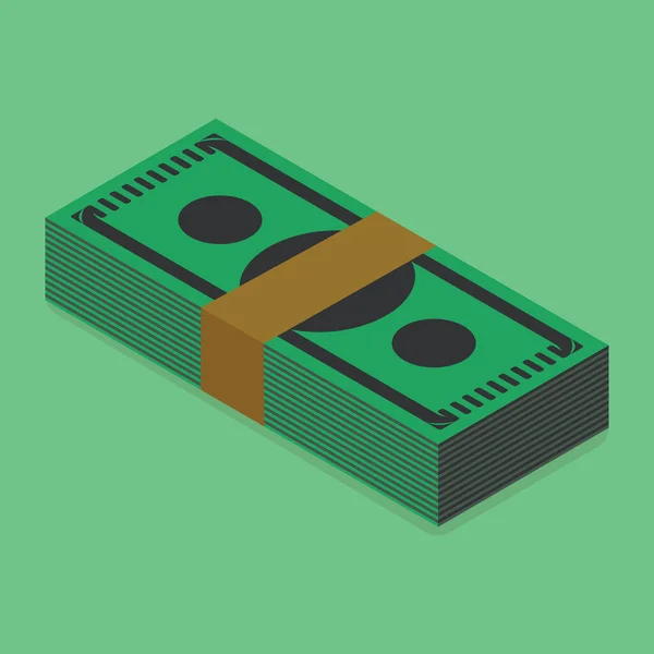 Papier Geld Rekeningen Een Stapel Illustratie — Stockvector