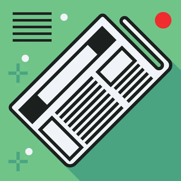 Flat Newspaper Vector Icon — Stock Vector