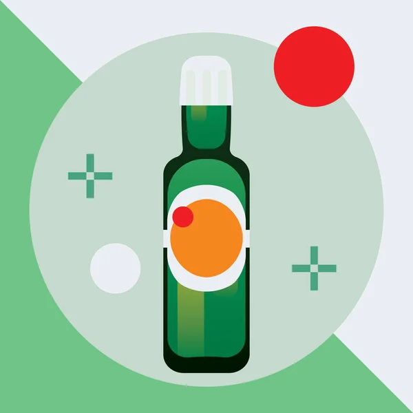 Illustration Vectorielle Bouteille Bière — Image vectorielle