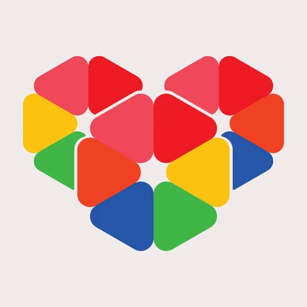 Icono Forma Corazón Colorido Abstracto — Archivo Imágenes Vectoriales