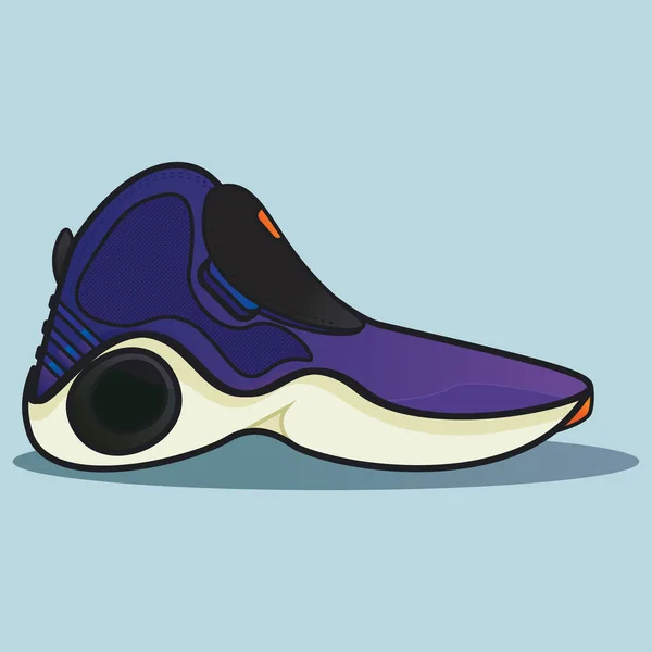 Blauwe Basketbal Sneaker Illustratie — Stockvector