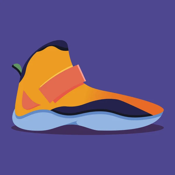 Yellow Basketball Sneaker Illustration — Stock Vector