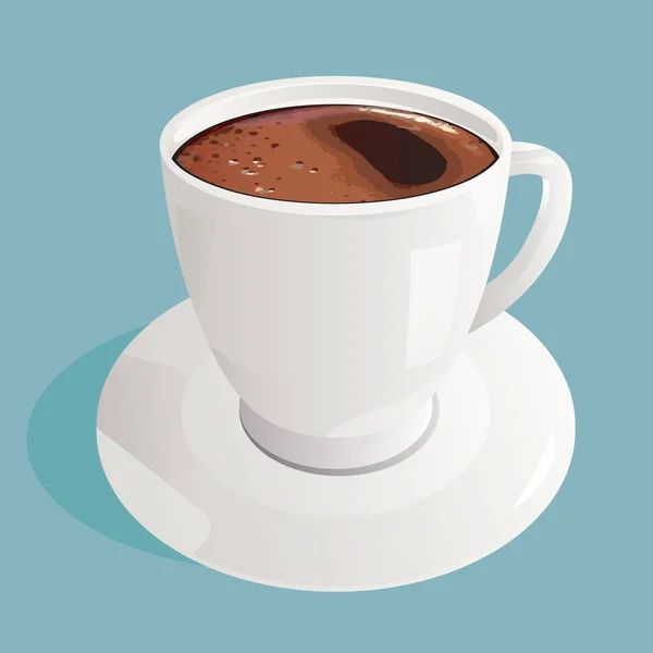 コーヒーイラストのリアルなカップ — ストックベクタ