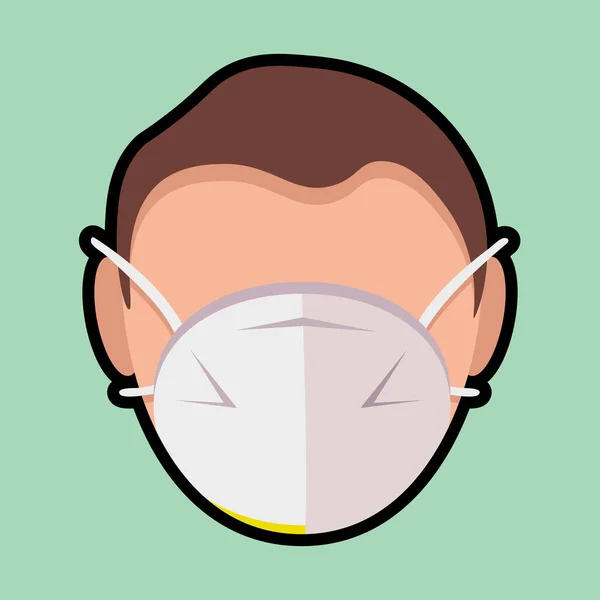Sağlık Önlemi Olarak Maske Takan Bir Adam Vektör Grafikler