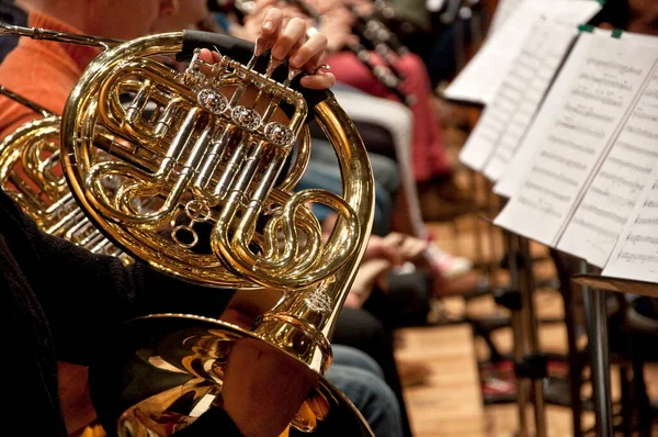 Orchestra Sinfonica Che Suona Nona Beethoven Nella Sala Dell Auditorium — Foto Stock