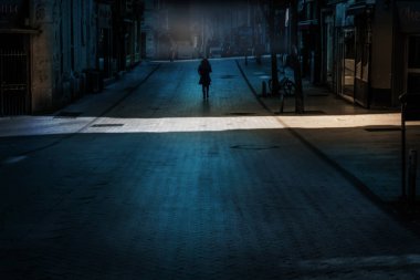Fransa 'daki Saint Nazaire şehrindeki bir sanayi köprüsünün fotografı.