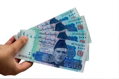 Pakistan 'da 1000 rupilik banknot Pakistan' da kullanılıyor.