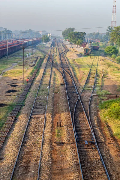 Drone Foto Fronte Ovest Della Stazione Ferroviaria Faisalabad Stock Foto — Foto Stock