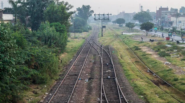 Drone Bild Faisalabad Järnvägsstation Vetter Mot Öst Stock Foto — Stockfoto