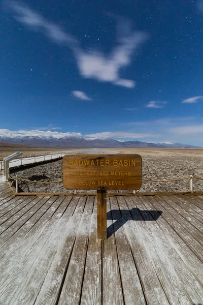 Parque Nacional Del Valle Muerte Febrero 2019 Señal Agua Mala —  Fotos de Stock