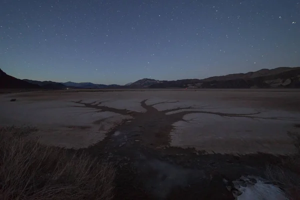 Rennbahn Playa Death Valley Nationalpark Einer Klaren Nacht Mit Endlosen — Stockfoto