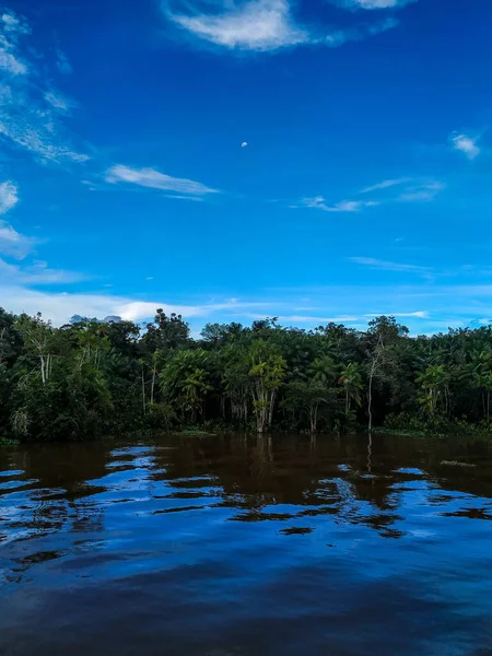 Amazon River Och Moln Reflex — Stockfoto