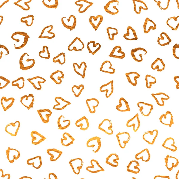 Seamless pattern with gold hearts — Stock Vector