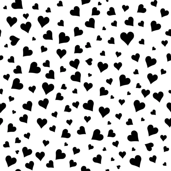 Schwarz Weißes Muster Abstrakte Spritzer Modernen Hintergrund Mit Herzen Monochrome — Stockvektor