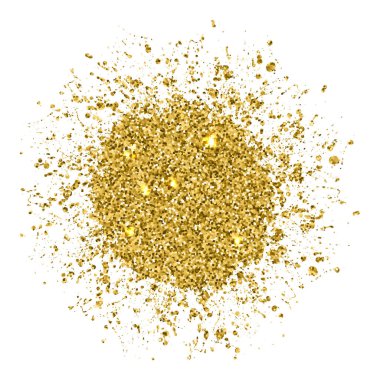 Yuvarlak altın soyut parlak nesne, arka plan ya da sıçramalı pankart. İzole tasarım elementini parlat. Vektör çizimi. Kolay düzenlenebilir şablon. Parlak festival arkaplanı.