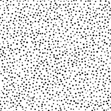 Küçük noktalı ve konfetili soyut geometrik kusursuz desen. Basit siyah beyaz arkaplan. Vektör çizimi. Tek renkli klasik tasarım.