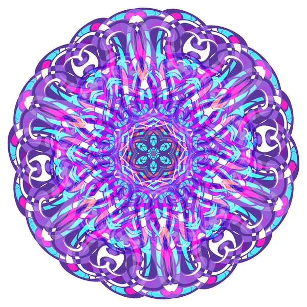 Mandala Etnica Ornata Luminoso Motivo Orientale Lusso Elemento Fantasy Design — Vettoriale Stock