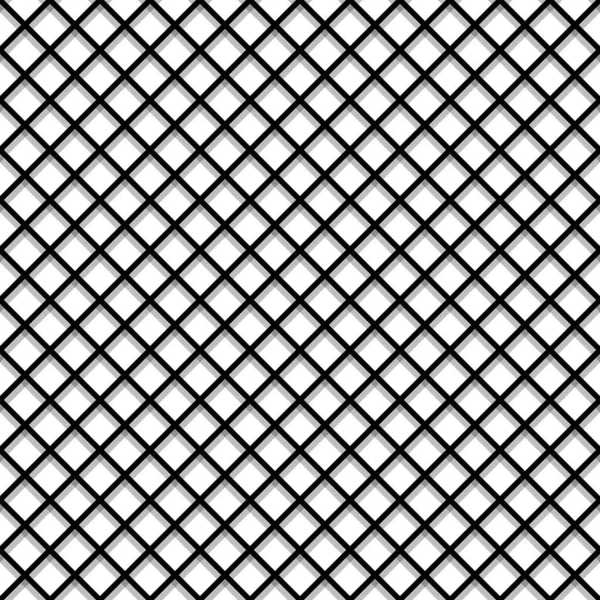 带网格的几何无缝图案 简单的黑白背景 矢量图解 单色经典设计 阴影下的线条 — 图库矢量图片