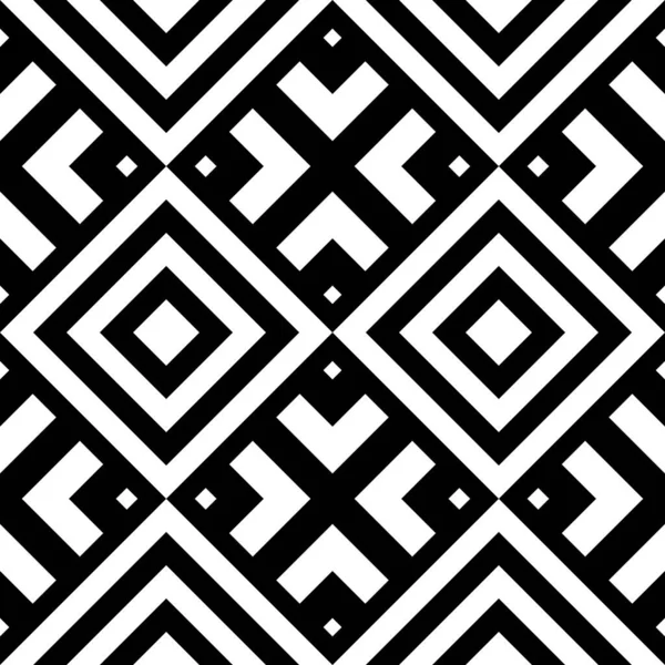 Seamless Monochrome Ethnic Pattern Fabric Texture Simple Geometric Tribal Abstract — Stock Vector