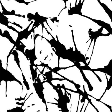 Kusursuz monokrom grunge patern kumaş dokusu. Basit, sanatsal, soyut, kırık arka plan. Siyah beyaz baskı. Tasarım duvar kağıdı, dekoratif kağıt, web vs. için modern illüstrasyon