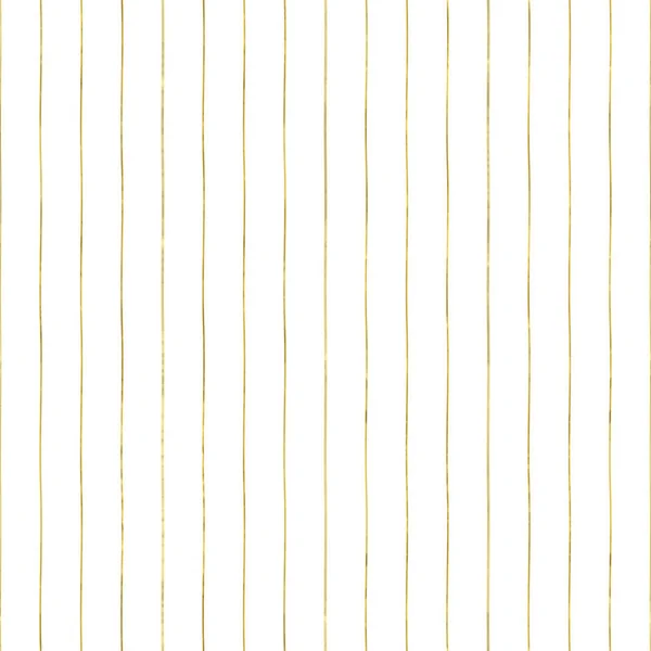 ストライプグリッター箔テクスチャと白と金のシームレスなパターン 抽象芸術的最小限の背景 ファブリックデザイン 装飾紙 ウェブのための明るい光沢のあるイラスト — ストックベクタ