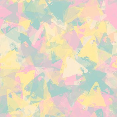 Bright artistic seamless pattern with  hand made watercolor imitation. Fantasy multicolored background. Vector illustration. Simple colorful design. Gentle blue, yellow and pink colors. clipart