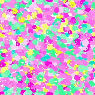 Fantasy seamless pattern with  print of cute handmade colorful shapes. Vivid pink, blue, green and yellow artistic vector illustration. Bright freehand wrapping. clipart