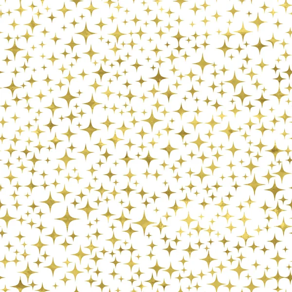 Padrão Sem Costura Dourado Branco Com Estrelas Retro Douradas Fundo — Vetor de Stock