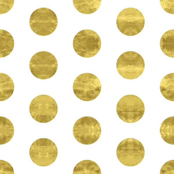 Gold Und Weiß Nahtlose Muster Mit Goldenen Kreisen Heller Konfetti — Stockvektor