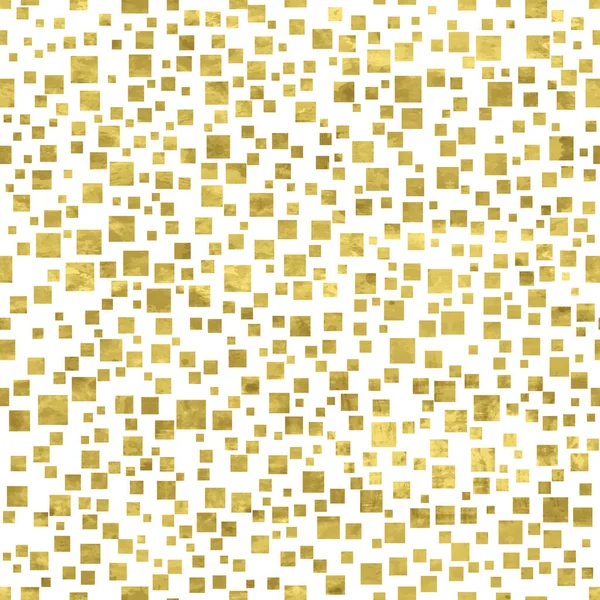 Světlý Abstraktní Moderní Bezešvý Vzor Zlatými Čtvercovými Konfetami Vektorová Ilustrace — Stockový vektor