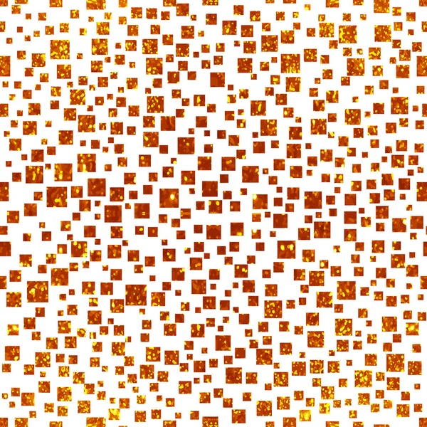 Ljusa Abstrakta Moderna Sömlösa Mönster Med Gyllene Glitter Square Confetti — Stock vektor