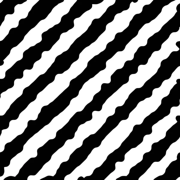 Seamless Abstract Pattern Diagonal Ripple Lines Striped Monochrome Artistic Vector — Stock Vector