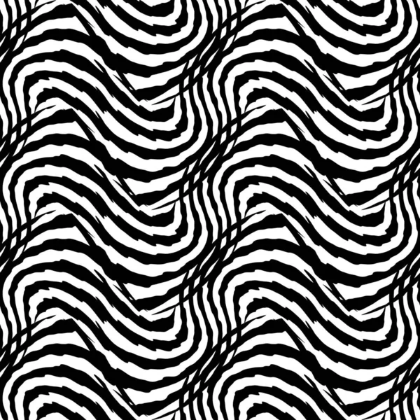 Seamless Animal Pattern Abstract Print Zebra Monochrome Artistic Vector Illustration — Stock Vector