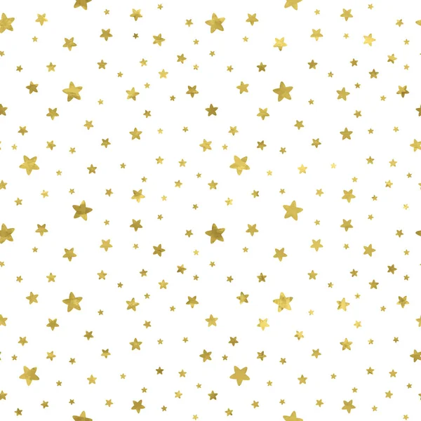 Abstrato Padrão Ouro Moderno Branco Sem Costura Com Estrelas Ouro — Vetor de Stock