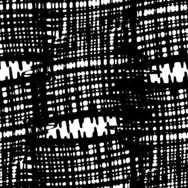 Modèle Sans Couture Noir Blanc Avec Grille Grunge Fond Abstrait — Image vectorielle
