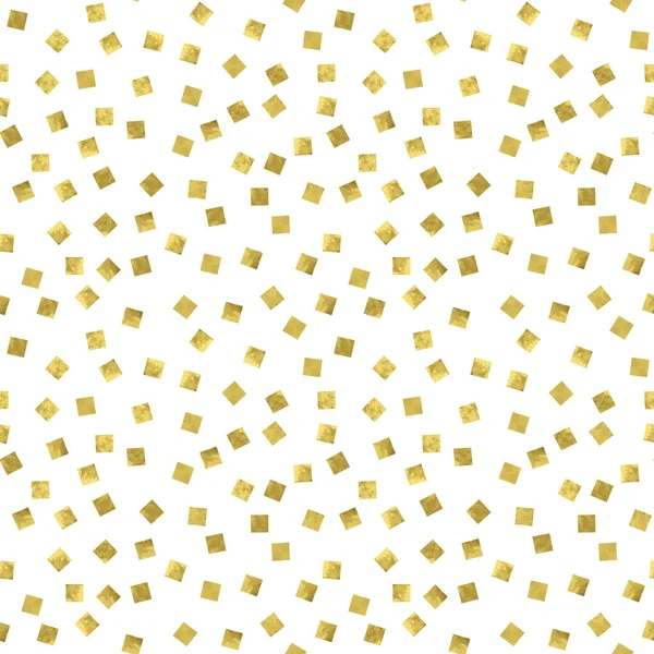 Яскравий Абстрактний Сучасний Безшовний Візерунок Золотою Квадратною Конфетті Векторні Ілюстрації — стоковий вектор