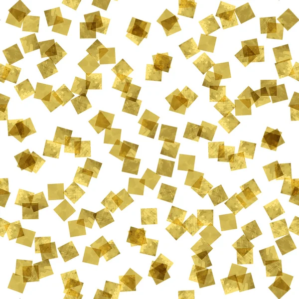 Světlý Abstraktní Moderní Bezešvý Vzor Zlatými Čtvercovými Konfetami Vektorová Ilustrace — Stockový vektor