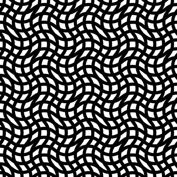 Ripple Monochromatický Abstraktní Bezešvý Vzor Černobílé Pozadí Mřížkou Vektorová Ilustrace — Stockový vektor